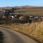 View of our German village from the hill where I walked with my children after the winter sunshine returned