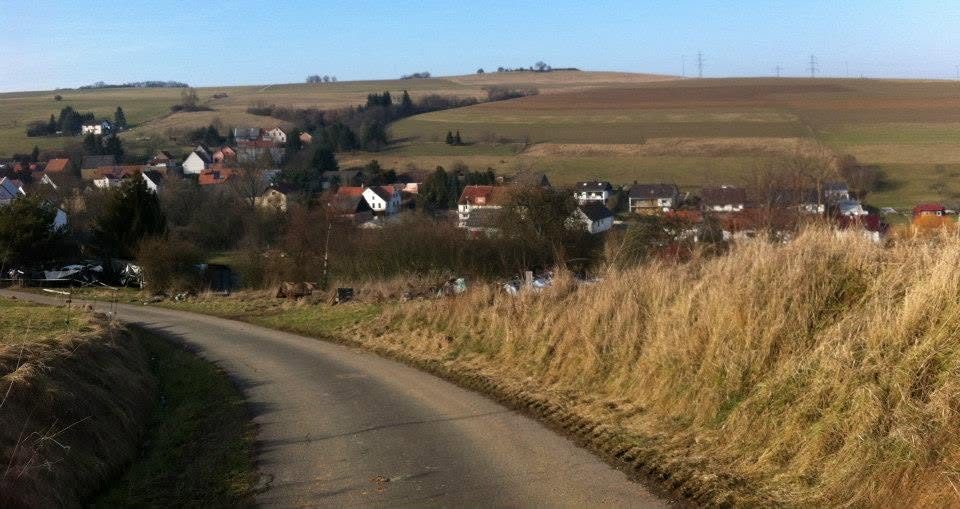 View of our German village from the hill where I walked with my children after the winter sunshine returned