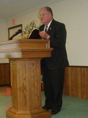 My Grandpa preaching from the pulpit during one of the last times he preached.